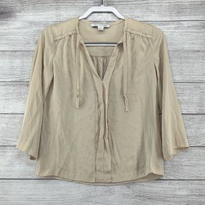 Diane Von‎ Furstenberg Women's Sz 0 Silk Beige Blouse